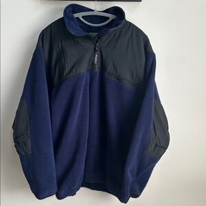 Vintage Polartec‎ Fleece Pullover Retro Navy Black Quarter Zip Sweatshirt M USA